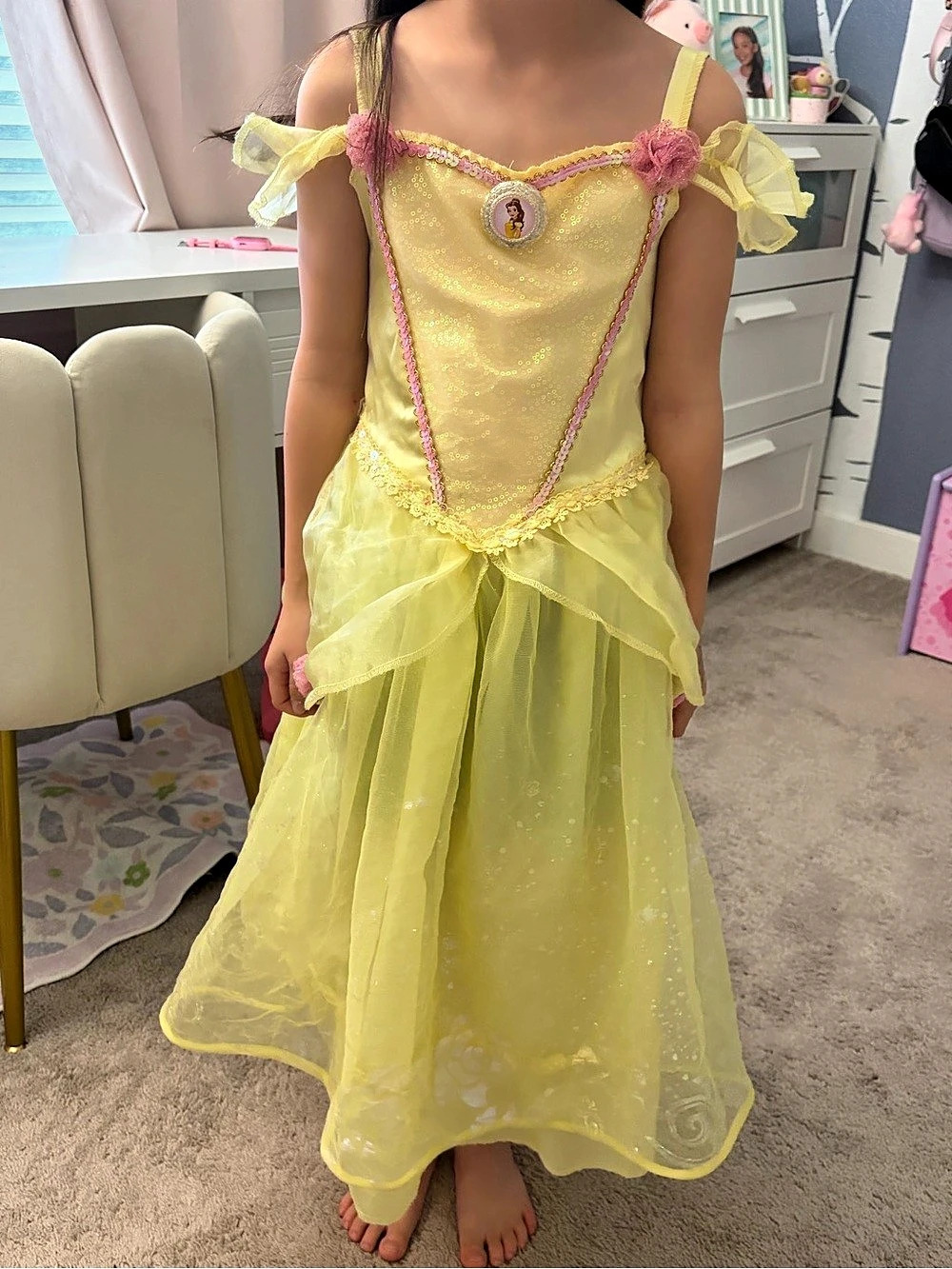 Disney Belle Deluxe Costume for Kids Yellow